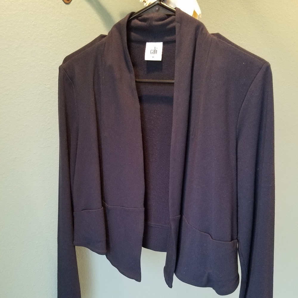 Cabi navy easy topper crop cardigan